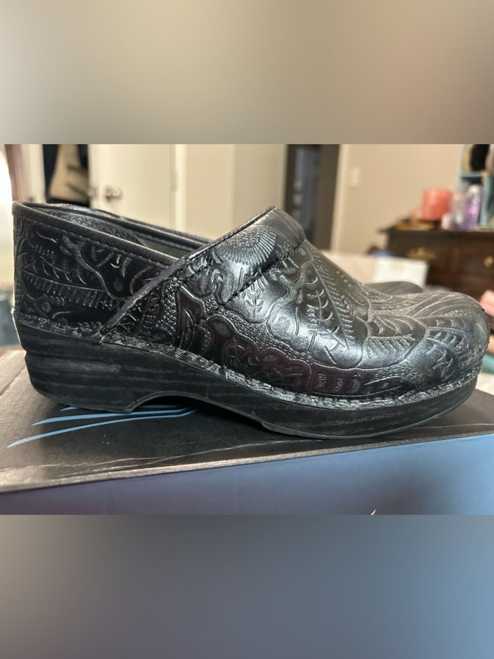 Dansko black Professional Tooled Leather Clogs - Picture 8 of 9
